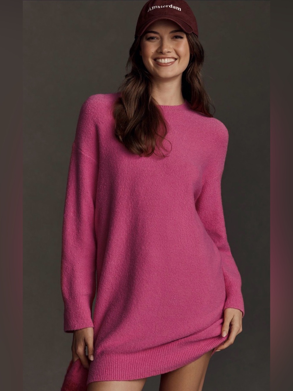 DAILY PRACTICE x ANTHROPOLOGIE Long-Sleeve Sweater Mini Dress Pink